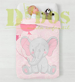 Manta de cuna elefante rosa, en Dedos Moda Infantil, boutique infantil online. Tienda bebés online, marcas de moda infantil made in Spain