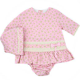 Vestido otoo invierno Babyferr estampado rosa flores, en Dedos Moda Infantil, boutique infantil online. Tienda bebés online, marcas de moda infantil made in Spain
