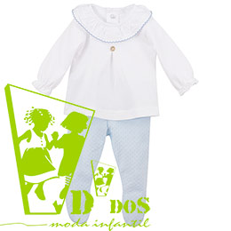 Conjunto Calamaro 17306 Celeste, en Dedos Moda Infantil, boutique infantil online. Tienda bebés online, marcas de moda infantil made in Spain