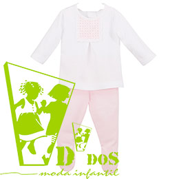 Conjunto beb 17402 Rosa, en Dedos Moda Infantil, boutique infantil online. Tienda bebés online, marcas de moda infantil made in Spain