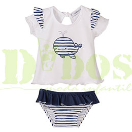 Conjunto ba�o marinero ballena, en Dedos Moda Infantil, boutique infantil online. Tienda bebés online, marcas de moda infantil made in Spain