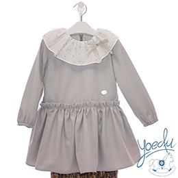 Vestido infantil 5162 Yoedu, en Dedos Moda Infantil, boutique infantil online. Tienda bebés online, marcas de moda infantil made in Spain
